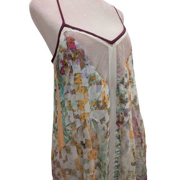Elizabeth and James Linda Silk Abstract Cami Slip Mini Dress Small - Picture 4 of 9
